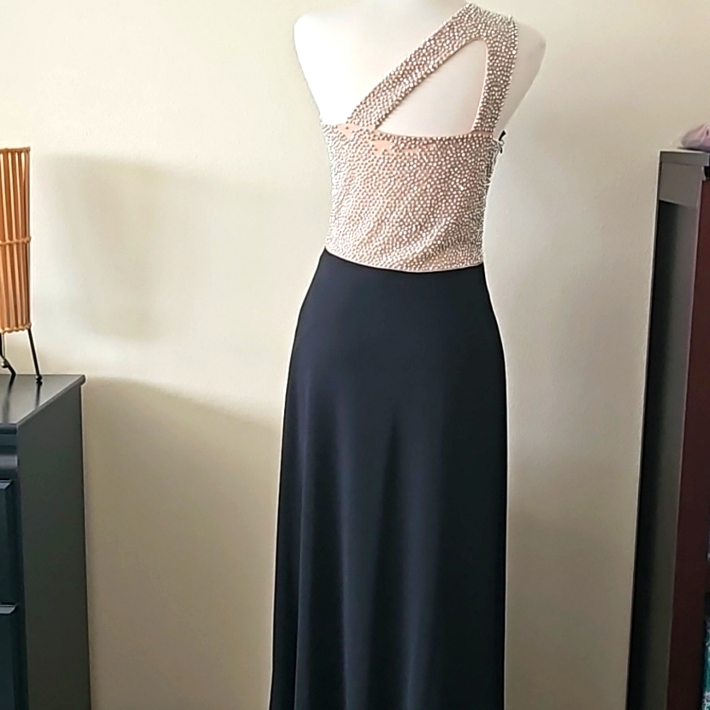 Women's Formal Black & Gold Dress